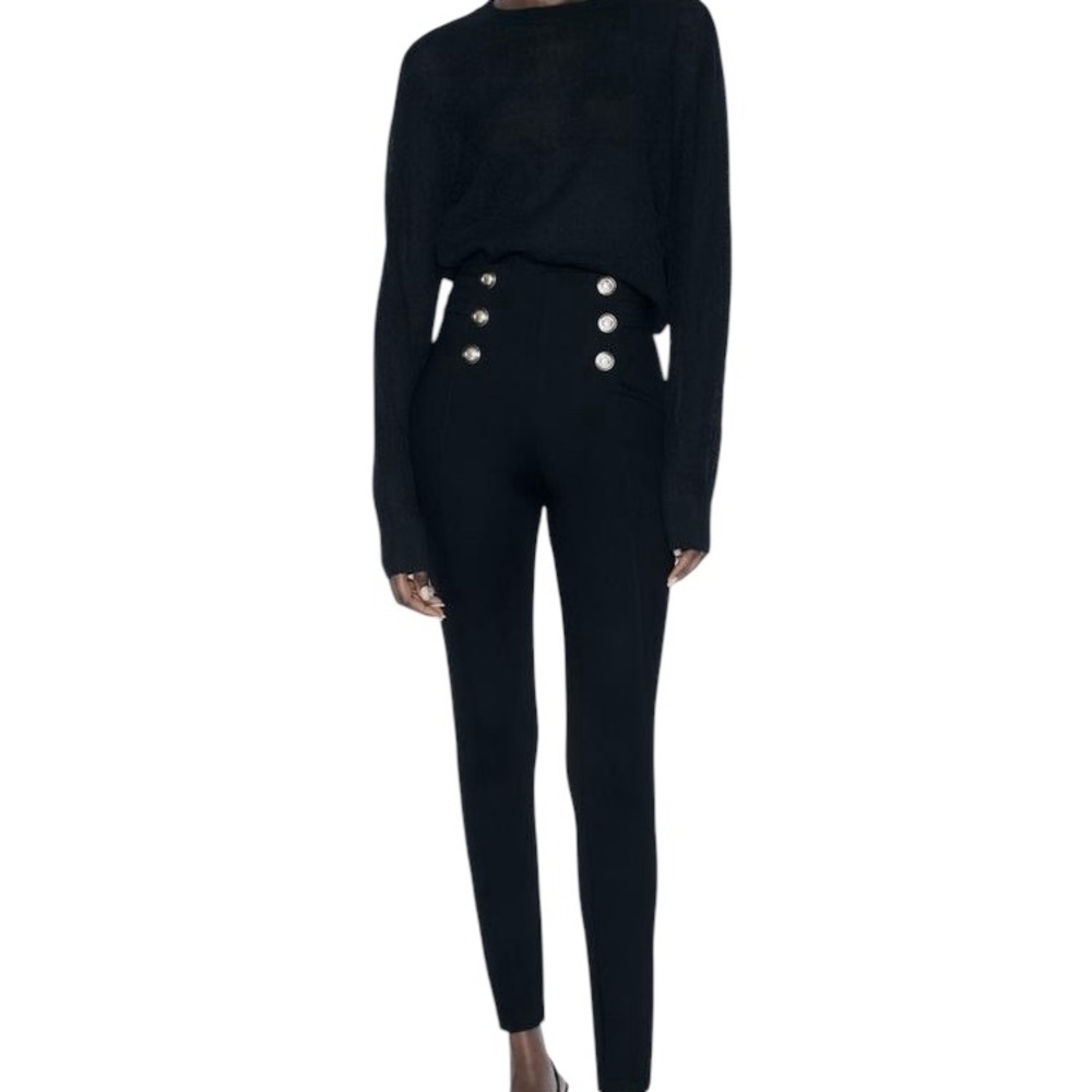 Zara Gold Button Leggings